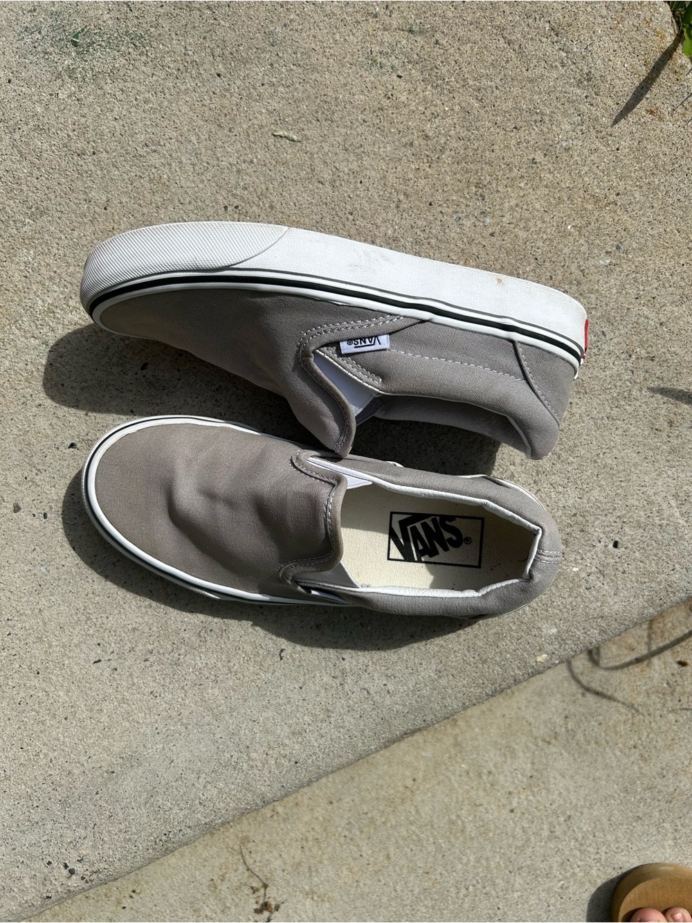 Vans Slip-On Canvas Loafers - Taupe/White